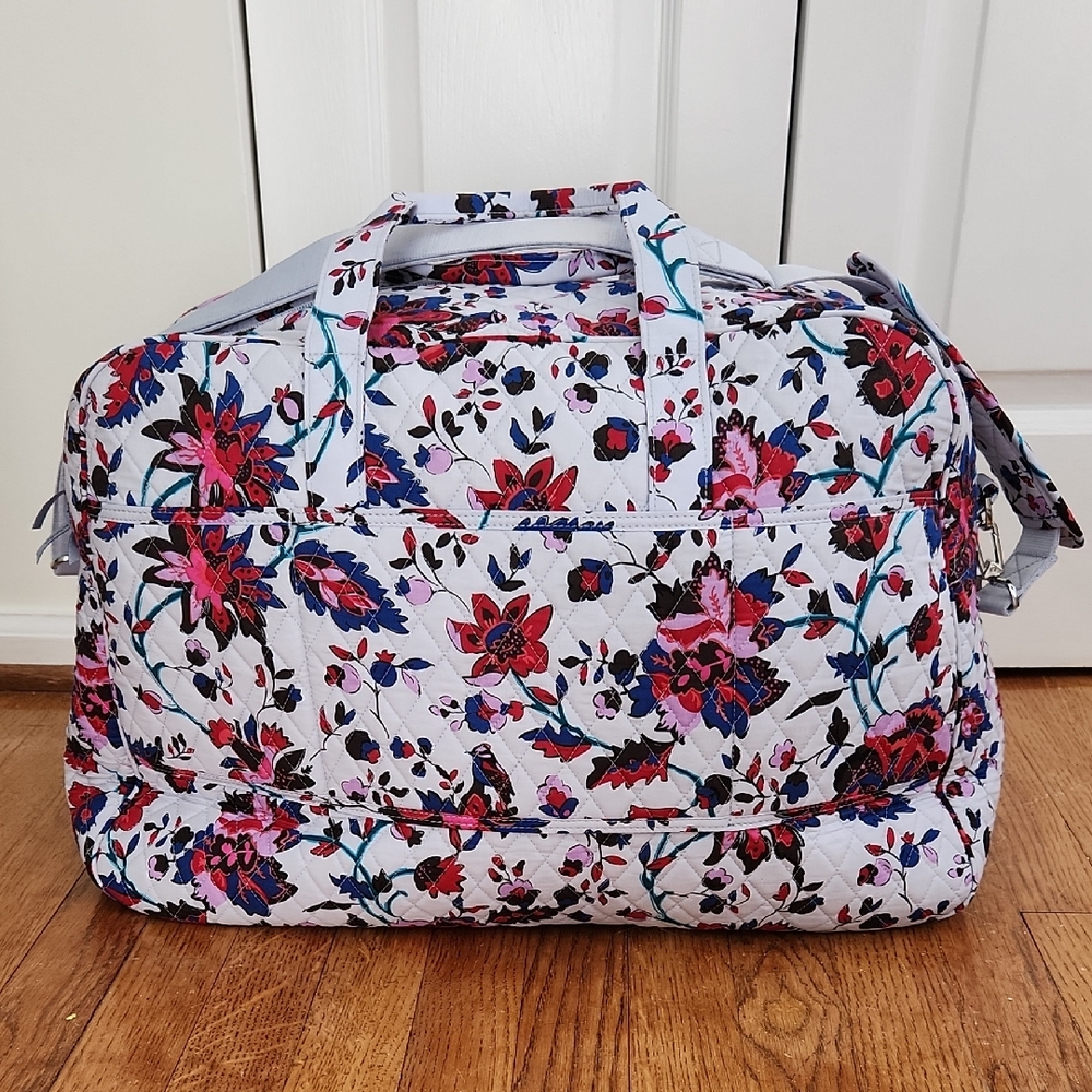 Vera Bradley Floral Travel Bag with Pink and Blue